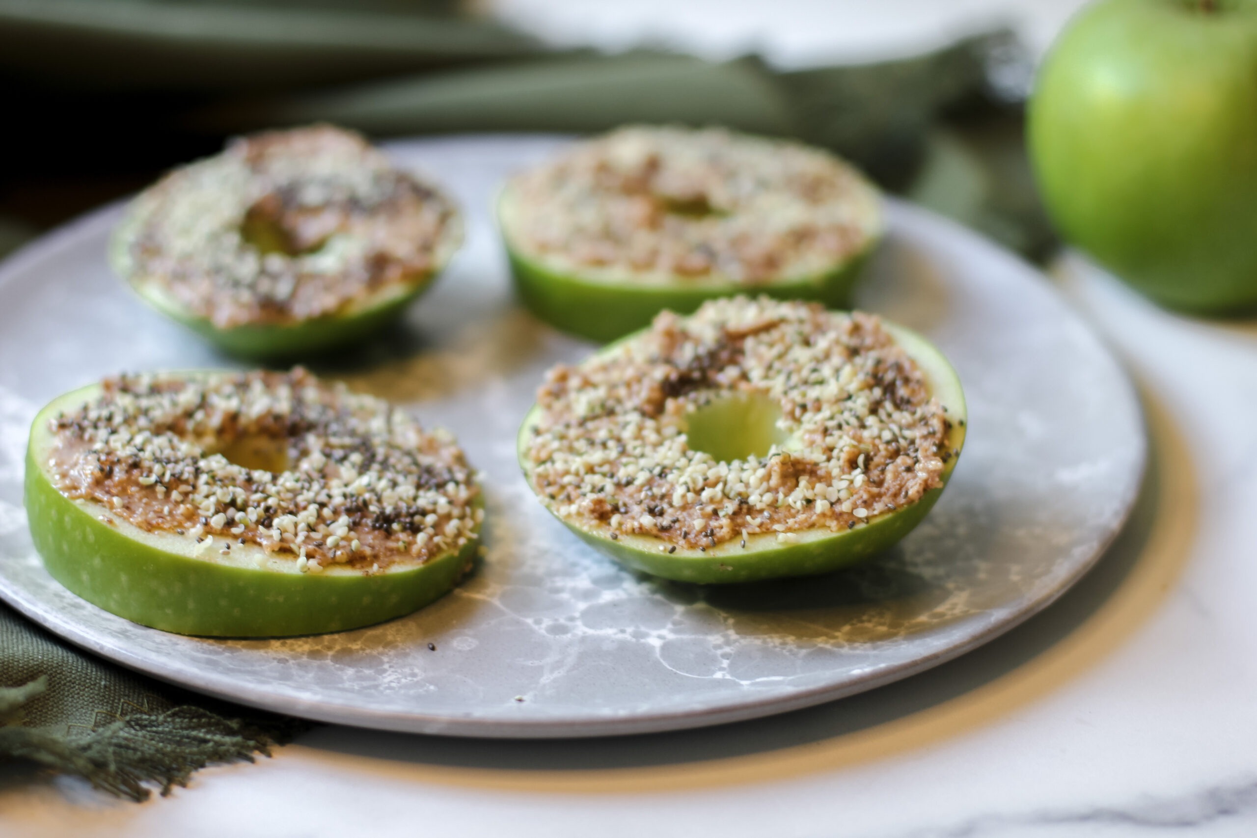 Apple with Almond Butter and Seeds