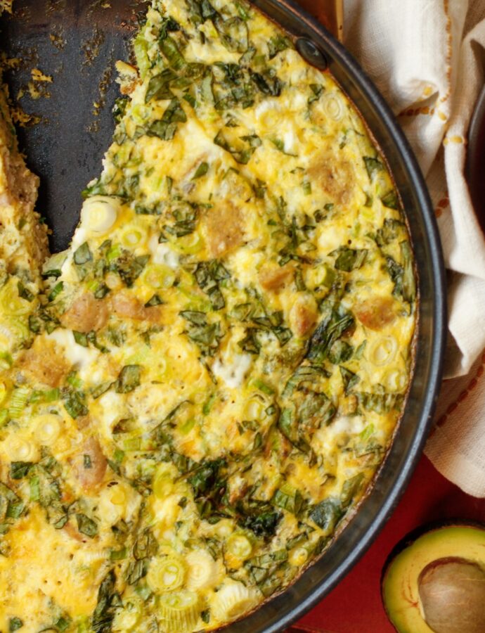 Spinach and Meatball Frittata